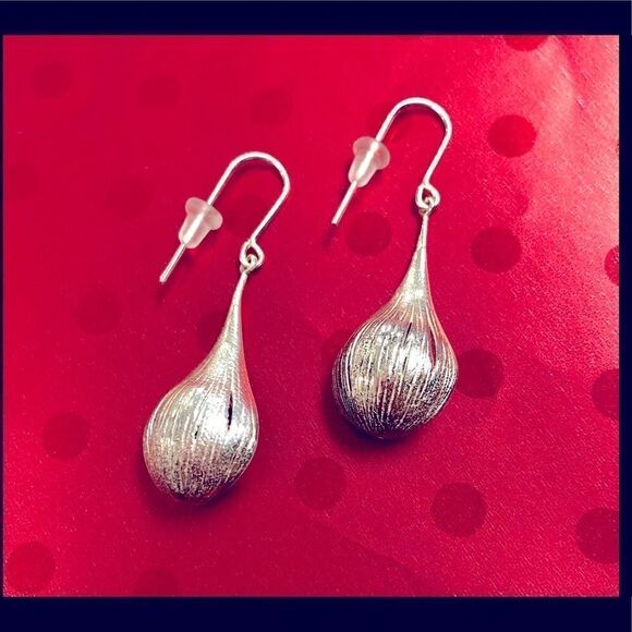 RCI Italy Signed Dark Blue Pearl Dangle Earrings Sterling Silver 925 - Picture 3 of 4